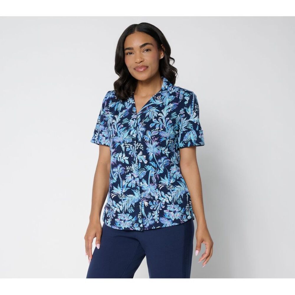 Liberare Women's Top Sz M Make Your Selection: Denim & Co. Printed Blue